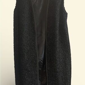Vintage “Jeunique Fashions” Black Textured Longline Sleeveless Vest